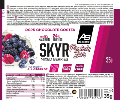 All Stars Skyr Protein Bar Mixed Bær 35G
