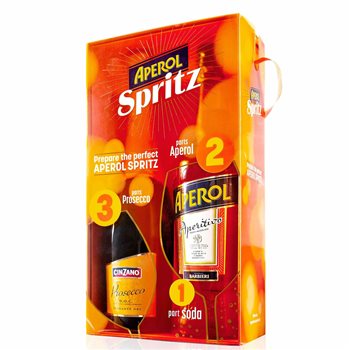 Aperol 11% 1L/prosecco bi-pack 0,75 l.