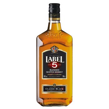 Štítek 5 whisky 40% 1 l.