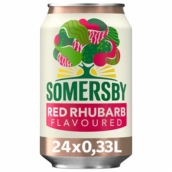 Somersby rød rabarbra - Rabarbra cider 4,5%, 20x33cl. kan