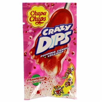 Chupa Chups Crazy Dips cu aromă de căpșuni 14 g.