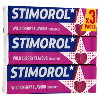 Stimulol divoký třešňový cukr bez 3-pack 42 g