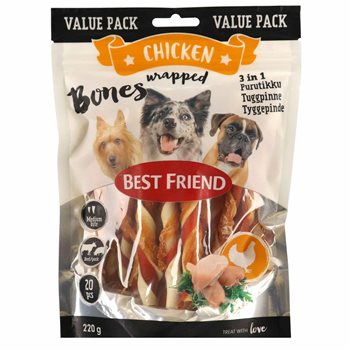 BF Bones 3in1 Chewing Sticks 220 g. 20 PC.